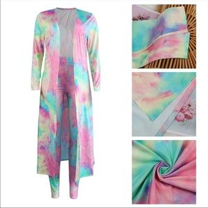 Tie-dye Duster and leggings Set